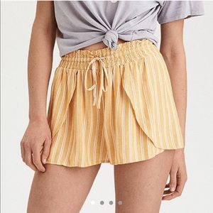 high waisted dolphin striped shorts